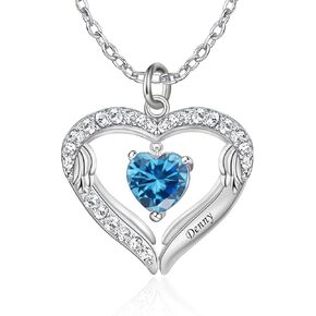 قلادة الأمهات الشخصية مع 1-6 أسماء وأحجار الميلاد مقلدة قلادة قلادة على شكل قلب مخصصة للأم قلادة الأم المخصصة لعيد الميلاد in Kuwait