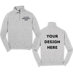 Custom Quarter Zip Pullover Sweatshirt, Personalized Logo Front and Back Design, Business Logo Sweatshirt in Saudi Arabia