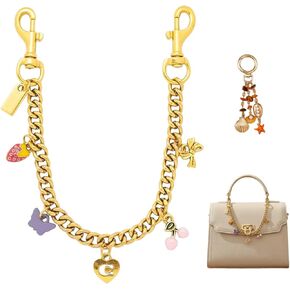سلسلة عصرية على شكل حقيبة مع دلايات ملونة لطيفة، سلسلة ذهبية متعددة الاستخدامات للمحفظة، سلسلة المفاتيح، الجينز – هدية لها in Kuwait