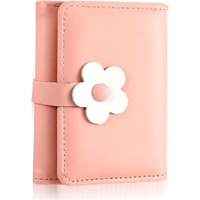 Cute Small Wallet Coin Purse Kawaii Flower Card Wallets for Girls Women ID Credit Card Holder(Pink) in Saudi Arabia