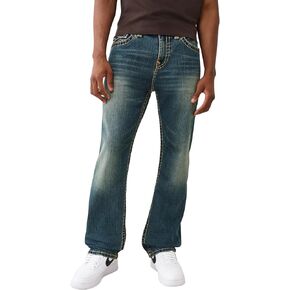 True Religion Men's Bobby Super T Flap Jeans – Relaxed Bootcut Denim with Contrast Stitching & Back Flap Pockets in Saudi Arabia