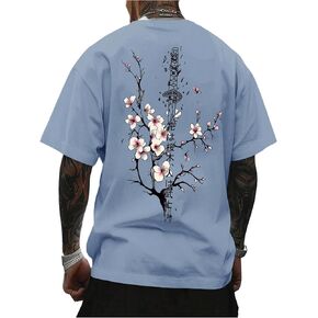 Men's Plus Size Floral Graphic Tees Crew Neck Short Sleeve T Shirts Summer Casual Tops in Saudi Arabia