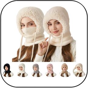 3 in 1 Beanie Hat for Women New Upgrade Winter Outdoor Windproof Coldproof Warm Beanie Hat Mask Scarf Winter Gift for Women in Saudi Arabia