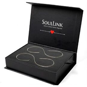 مجموعة أساور دائمة من SOULLINK للأزواج - مجوهرات لا نهاية لها من الفولاذ المقاوم للصدأ مع مشبك قفل آمن - نشاط ليلي رومانسي، ذكرى سنوية وهدية عيد الحب له ولها in Kuwait