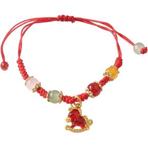 Year of the Horse Bracelet Chinese Zodiac Horse Red String Bracelet Feng Shui Lucky Charm Wristlets for Good Luck Protection New Year Gifts in Kuwait