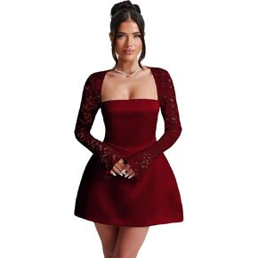 Long Sleeve Homecoming Dresses for Teens 2025 Satin Lace Short Prom Cocktail Dress in Saudi Arabia