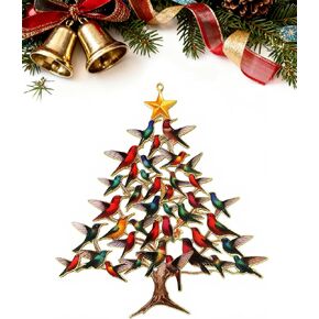 Stacked Hummingbird Christmas Decorations Hummingbird Christmas Ornament, 2D Laser-Cut Iron Metal Decor for Holiday, 2025 in Saudi Arabia
