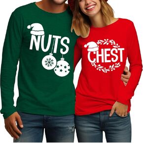 Christmas Couples Shirts Matching Couples Long Sleeve Shirt His and Her Merry Christmas Xmas Outfits Christmas Tops in Saudi Arabia