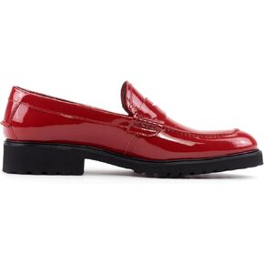 Women Red Patent Leather Loafer with Commando Sole in Saudi Arabia