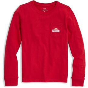 تي شيرت Vineyard Vines للفتيات بأكمام طويلة وجيب (طفل صغير/طفل صغير/طفل كبير) in Saudi Arabia