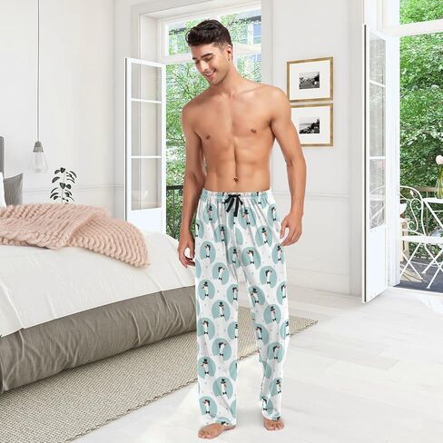 بنطال بيجامة من كيتن كاتس للرجال مريح للنوم، مناسب بشكل مستقيم مع جيوب S-XXL in Kuwait