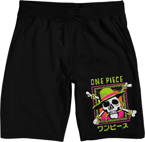 Bioworld One Piece Live Action Straw Hat Skull & Crossbones Picture Frame Men's Black Sleep Pajama Shorts in Saudi Arabia