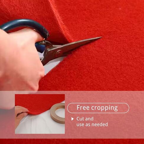 عداء السجاد الأحمر للحفلات 4 أقدام × 50 قدم، سماكة مضادة للانزلاق 350 جرام في المتر المربع من نسيج البوليستر غير المنسوج، زينة الافتتاح الكبير لعيد الميلاد في الهواء الطلق، عداء الممر لحفلات الزفاف السجادة الحمراء in Kuwait