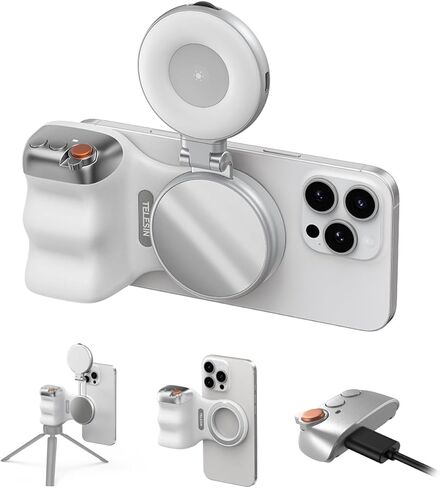TELESIN Magnetic Phone Camera Grip for iPhone/Android Fun Shot with Detachable Wireless Shutter Remote - Official Certification - 1/4" Tripod Screw - Comfort Ergonomic Camera Grip Handle Holder in Kuwait