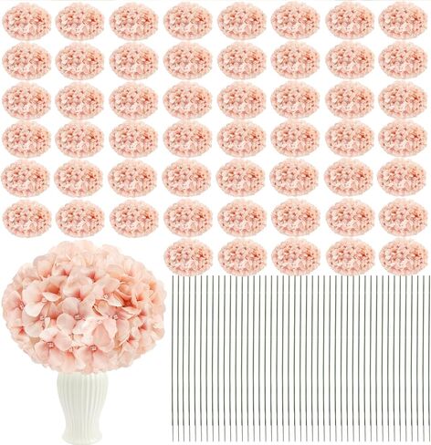 Artificial Hydrangea Flowers 104pcs Faux Silk Hydrangeas Flowers Heads with Stems for Wedding Centerpieces Home Garden Baby Shower Party Decoration (Red) in Saudi Arabia