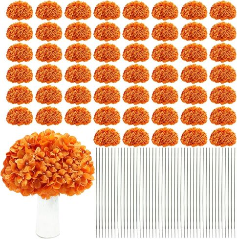 Artificial Hydrangea Flowers 104pcs Faux Silk Hydrangeas Flowers Heads with Stems for Wedding Centerpieces Home Garden Baby Shower Party Decoration (Red) in Saudi Arabia
