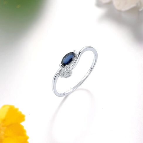 Santuzza 10K Solid Gold Leaf Pattern Gemstone Genuine Diamond Dainty Ring for Women in Saudi Arabia