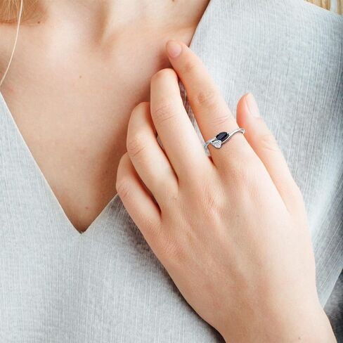 Santuzza 10K Solid Gold Leaf Pattern Gemstone Genuine Diamond Dainty Ring for Women in Saudi Arabia