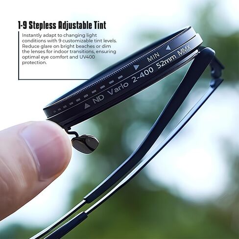 Adjustable sunglasses with nd9 adjustable tint sunglasses filter adjustable polarized glasses, Adjustable Sunglasses for men, 1-9 Gears adjustable glasses - Eyewear with Adjustable Lens in Saudi Arabia