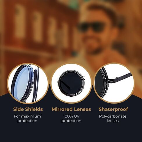 Adjustable sunglasses with nd9 adjustable tint sunglasses filter adjustable polarized glasses, Adjustable Sunglasses for men, 1-9 Gears adjustable glasses - Eyewear with Adjustable Lens in Saudi Arabia