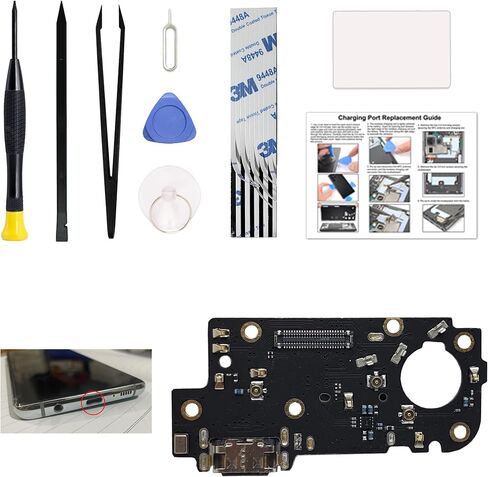 for Moto G Stylus 2020 Charging Port Replacement Kit, Moto G Stylus 2020 XT2043, XT2043-4 Dock Board USB-C Connector, with Toolkit & Instruction Manual in Kuwait