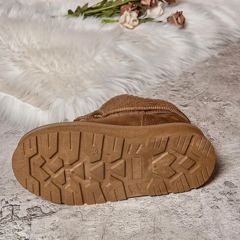 Chic Winter Women's Snow Boots - Warm, Lace-Up Mid-Calf with Thick Sole for Casual Wear in Saudi Arabia
