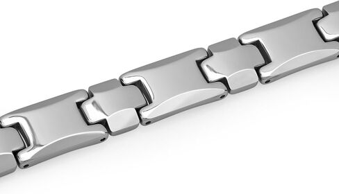 Men's Tungsten H-Link Bracelet - Silver-Tone, Sophisticated Design, 8.5-inch in Saudi Arabia