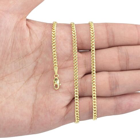 Nuragold 10k Real Yellow Gold Miami Cuban Link 3mm Chain Bracelet or Anklet (7"-9") Italian Jewelry for Men & Women in Saudi Arabia