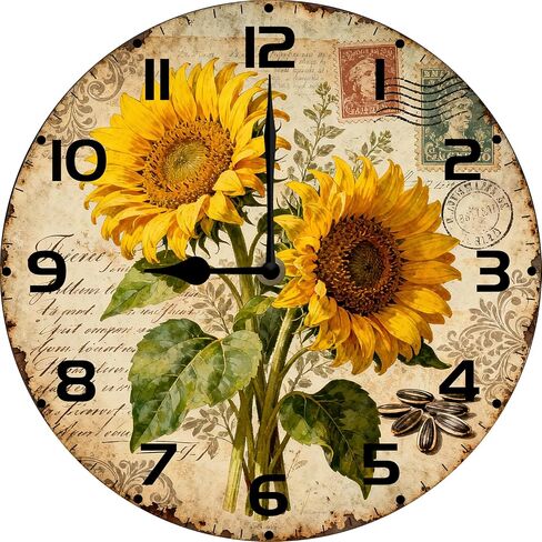 Bear Forest Wall Clock Vintage Wooden Wildlife Deer Clocks Battery Operated Silent Quartz Rustic Round Decorative Clock for Home Lodge Living Room Bedroom 12 in in Saudi Arabia
