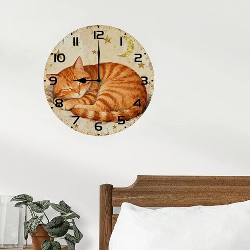 Bear Forest Wall Clock Vintage Wooden Wildlife Deer Clocks Battery Operated Silent Quartz Rustic Round Decorative Clock for Home Lodge Living Room Bedroom 12 in in Saudi Arabia