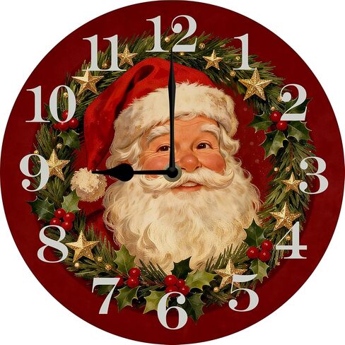 Bear Forest Wall Clock Vintage Wooden Wildlife Deer Clocks Battery Operated Silent Quartz Rustic Round Decorative Clock for Home Lodge Living Room Bedroom 12 in in Saudi Arabia