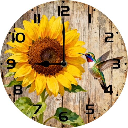 Bear Forest Wall Clock Vintage Wooden Wildlife Deer Clocks Battery Operated Silent Quartz Rustic Round Decorative Clock for Home Lodge Living Room Bedroom 12 in in Saudi Arabia