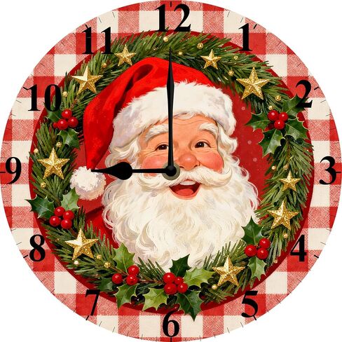 Bear Forest Wall Clock Vintage Wooden Wildlife Deer Clocks Battery Operated Silent Quartz Rustic Round Decorative Clock for Home Lodge Living Room Bedroom 12 in in Saudi Arabia