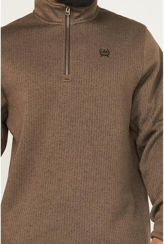 Cinch Men's Brown 1/4 Zip Pullover Sweater in Saudi Arabia