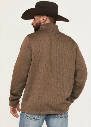Cinch Men's Brown 1/4 Zip Pullover Sweater in Saudi Arabia