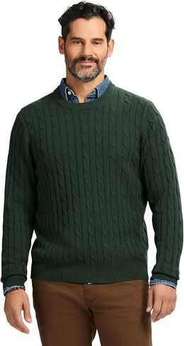 Izod Mens Cable Knit Long Sleeve Crew Neck Sweater in Saudi Arabia