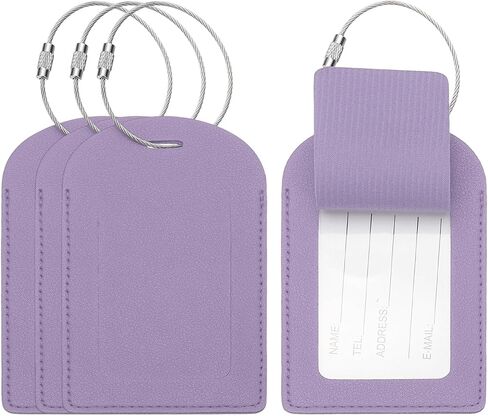 PATIKIL Suitcase Tags, Yellow Leather Luggage Name Tags Airplane Travel Essentials Business Trip Accessories with Private Protection for Hotel Check in Luggage Bags Men Women, 4 Pcs in Saudi Arabia