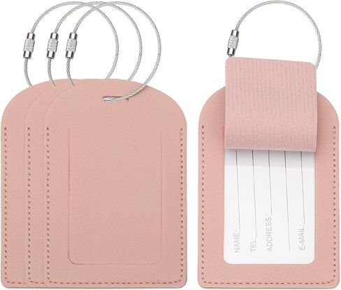 PATIKIL Suitcase Tags, Yellow Leather Luggage Name Tags Airplane Travel Essentials Business Trip Accessories with Private Protection for Hotel Check in Luggage Bags Men Women, 4 Pcs in Saudi Arabia