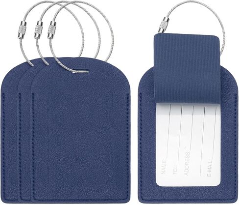PATIKIL Suitcase Tags, Yellow Leather Luggage Name Tags Airplane Travel Essentials Business Trip Accessories with Private Protection for Hotel Check in Luggage Bags Men Women, 4 Pcs in Saudi Arabia