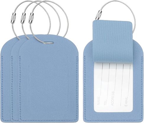 PATIKIL Suitcase Tags, Yellow Leather Luggage Name Tags Airplane Travel Essentials Business Trip Accessories with Private Protection for Hotel Check in Luggage Bags Men Women, 4 Pcs in Saudi Arabia