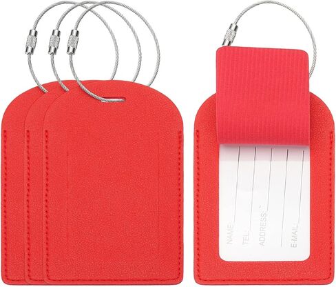 PATIKIL Suitcase Tags, Yellow Leather Luggage Name Tags Airplane Travel Essentials Business Trip Accessories with Private Protection for Hotel Check in Luggage Bags Men Women, 4 Pcs in Saudi Arabia