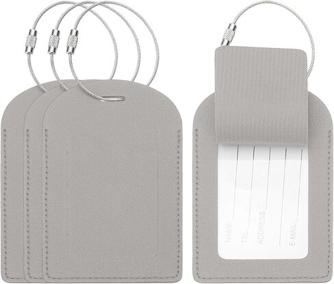 PATIKIL Suitcase Tags, Yellow Leather Luggage Name Tags Airplane Travel Essentials Business Trip Accessories with Private Protection for Hotel Check in Luggage Bags Men Women, 4 Pcs in Saudi Arabia