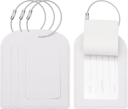 PATIKIL Suitcase Tags, Yellow Leather Luggage Name Tags Airplane Travel Essentials Business Trip Accessories with Private Protection for Hotel Check in Luggage Bags Men Women, 4 Pcs in Saudi Arabia