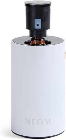 NEOM Wellbeing Pod Mini+ موزع روائح الزيوت العطرية، أبيض I بدون ماء ولاسلكي I محمول ومتعدد الاستخدامات - السيارة أو المكتب أو المنزل I ما يصل إلى 125 ساعة من استخدام العطور الطبيعية لكل شحنة in Kuwait