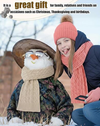 20 Pcs Women Winter Beanie Hat Scarf Gloves Earmuff Set Knit Pompom Hats Warm Scarves Touchscreen Gloves Ear Warmer in Saudi Arabia