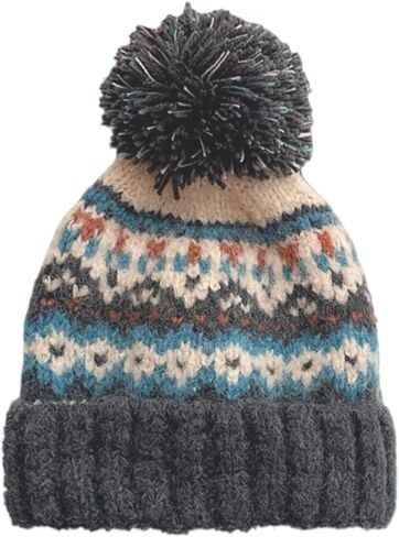 قبعة صغيرة متماسكة من Fair Isle للنساء ملونة للجنسين قبعة شتوية ناعمة ودافئة ولطيفة لملابس عيد الميلاد in Kuwait