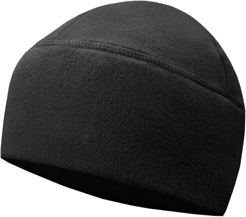 Winter Fleece Beanie, Wide Double-Layer Brim Warm Skull Cap, Windproof Lightweigh Sleep Hat for Men Women in Saudi Arabia