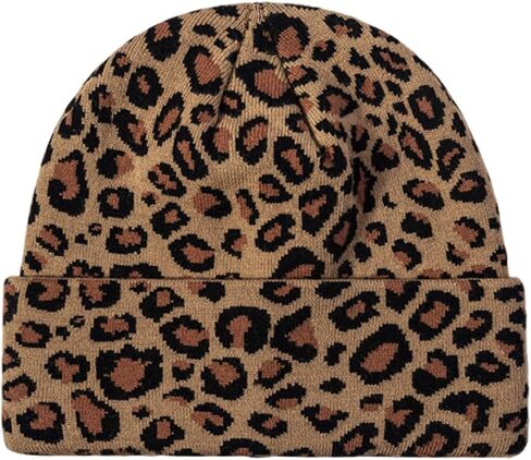 KORADI Women's Leopard Print Knit Hat Men's Cuffed Beanie Winter Warm Ski Skull Caps in Saudi Arabia