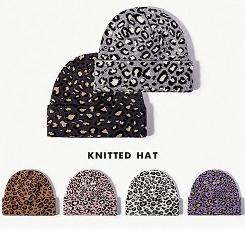 KORADI Women's Leopard Print Knit Hat Men's Cuffed Beanie Winter Warm Ski Skull Caps in Saudi Arabia