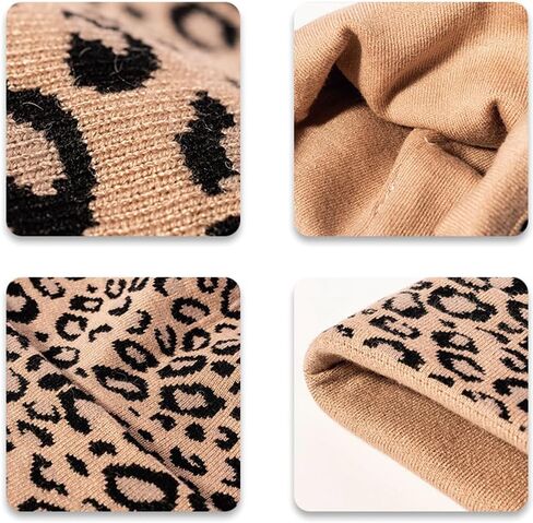 KORADI Women's Leopard Print Knit Hat Men's Cuffed Beanie Winter Warm Ski Skull Caps in Saudi Arabia
